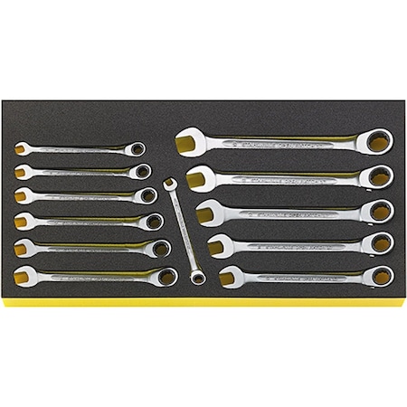 Stahlwille Tools Ratchet ring Wrenchs i.TCS inlay No.TCS WT 17/12 -tray12-pcs. 96830128
